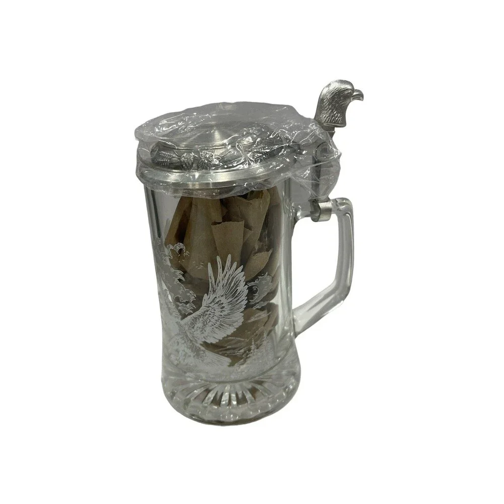 Avon Gift Collection American Eagle Tankard Clear Glass Stein New Without Box
